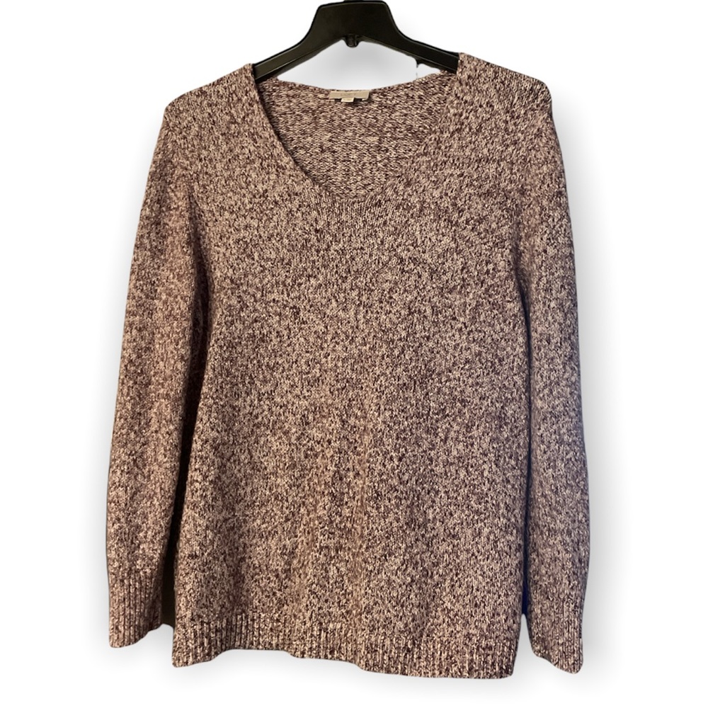 Loft Women’s V-Neck Sweater Tunic Style Mauve Rose Size XL Classic Pullo…